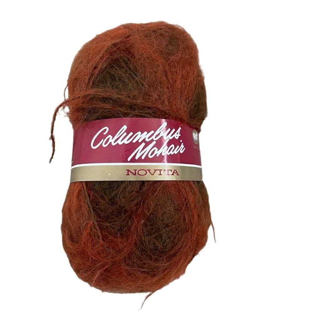 Vintage NWT Columbus Mohair Orange Brown Fluffy Made In Finland Yarn 50G